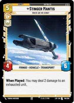 Stinger Mantis - Where Are We Going? single card from Star Wars Unlimited