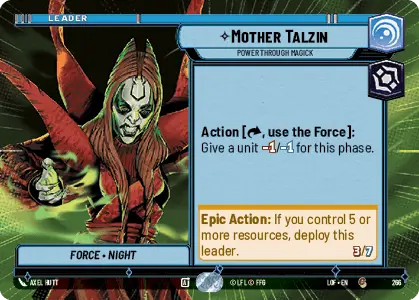 Mother Talzin - Power Through Magick (HYPERSPACE) single card from Star Wars Unlimited