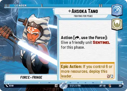 Ahsoka Tano - Fighting For Peace (HYPERSPACE) single card from Star Wars Unlimited