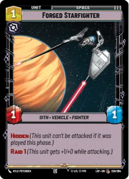 Forged Starfighter single card from Star Wars Unlimited