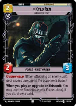 Kylo Ren - I Know Your Story single card from Star Wars Unlimited