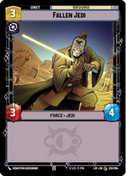 Fallen Jedi single card from Star Wars Unlimited