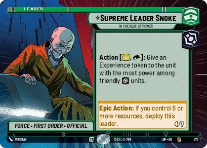 Supreme Leader Snoke - In the Seat of Power (HYPERSPACE) single card from Star Wars Unlimited