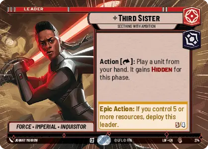 Third Sister - Seething With Ambition (HYPERSPACE) single card from Star Wars Unlimited