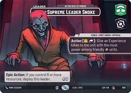 Supreme Leader Snoke - In the Seat of Power (SHOWCASE) single card from Star Wars Unlimited
