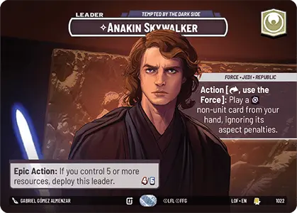 Anakin Skywalker - Tempted by the Dark Side (SHOWCASE) single card from Star Wars Unlimited