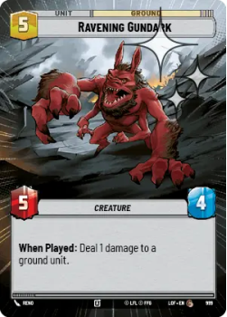Ravening Gundark (HYPERSPACE FOIL) single card from Star Wars Unlimited