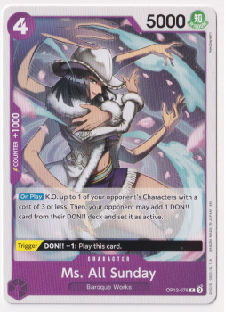 Ms. All Sunday : OP12-075 LEGACY OF THE MASTER - One Piece Single Card