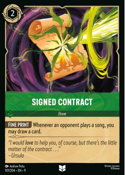 Signed Contract single card from Disney Lorcana