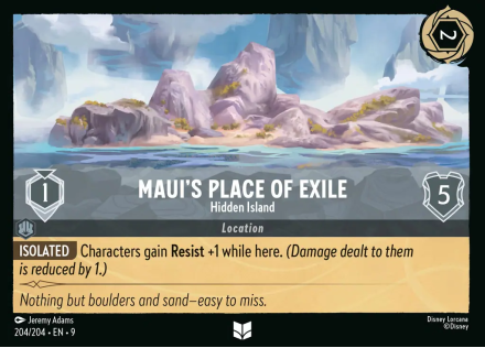 Maui's Place of Exile - Hidden Island (FOIL) single card from Disney Lorcana