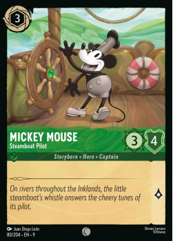 Mickey Mouse - Steamboat Pilot single card from Disney Lorcana