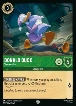 Donald Duck â Sleepwalker (FOIL) single card from Disney Lorcana