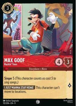 Max Goof - Rockin' Teen single card from Disney Lorcana