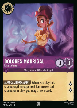 Dolores Madrigal - Easy Listener single card from Disney Lorcana