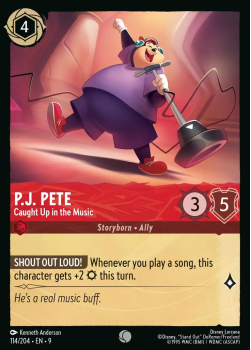 P.J. Pete - Caught Up in the Music single card from Disney Lorcana