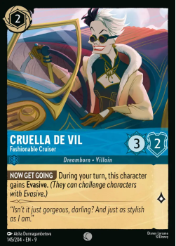 Cruella De Vil - Fashionable Cruiser single card from Disney Lorcana