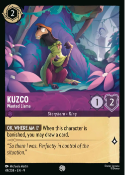 Kuzco - Wanted Llama single card from Disney Lorcana