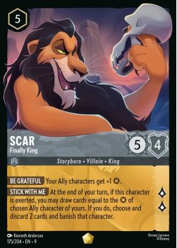 Scar - Finally King single card from Disney Lorcana