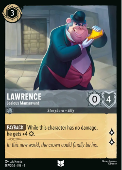 Lawrence - Jealous Manservant single card from Disney Lorcana