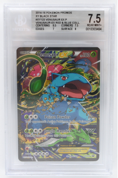 Venusaur EX (PROMO) : XY123 BLACK STAR PROMO - BECKETT - 7.5 NEAR MINT+