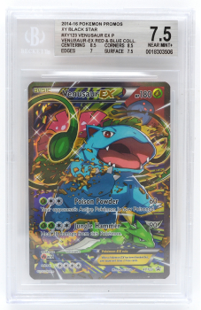 Venusaur EX (PROMO) : XY123 BLACK STAR PROMO - BECKETT - 7.5 NEAR MINT+