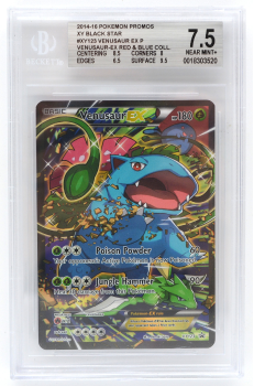 Venusaur EX (PROMO) : XY123 BLACK STAR PROMO - BECKETT - 7.5 NEAR MINT+