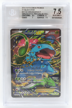 Venusaur EX (PROMO) : XY123 BLACK STAR PROMO - BECKETT - 7.5 NEAR MINT+