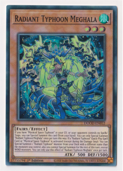 Radiant Typhoon Meghala (Super Rare) single card from Yu-Gi-Oh!