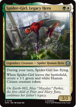 Spider-Girl, Legacy Hero single card from Magic : the Gathering
