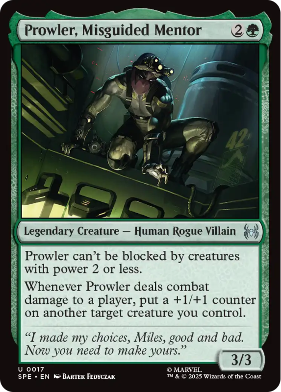 Prowler, Misguided Mentor (FOIL) : 0017 MARVEL'S SPIDER-MAN ETERNAL - Magic the Gathering Single Card Prowler, Misguided Mentor (FOIL) : 0017 MARVEL'S SPIDER-MAN ETERNAL - Magic the Gathering Single Card