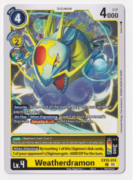Weatherdramon single card from Digimon Card Game