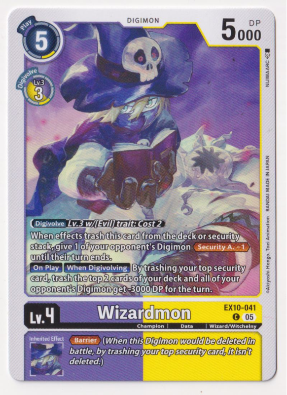wizardmon digimon card Game - BT-12 - Across Time - (X Antibody) Purple Digimon Digimon Wizardmon Digibattle Series Card