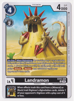 Landramon single card from Digimon Card Game