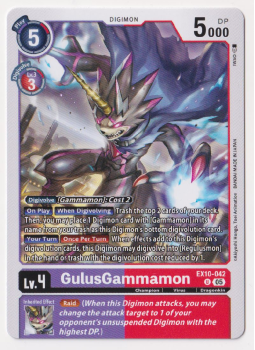 GulusGammamon single card from Digimon Card Game