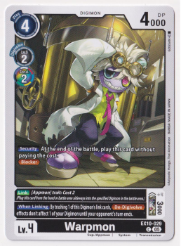 Warpmon single card from Digimon Card Game