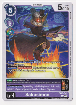 Sakusimon single card from Digimon Card Game