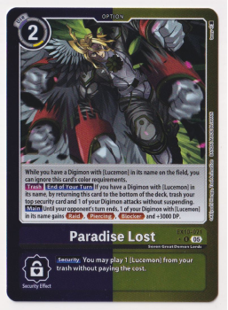 Paradise Lost (ALTERNATIVE ART) single card from Digimon Card Game