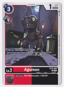 Agumon single card from Digimon Card Game
