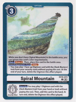 Spiral Mountain single card from Digimon Card Game