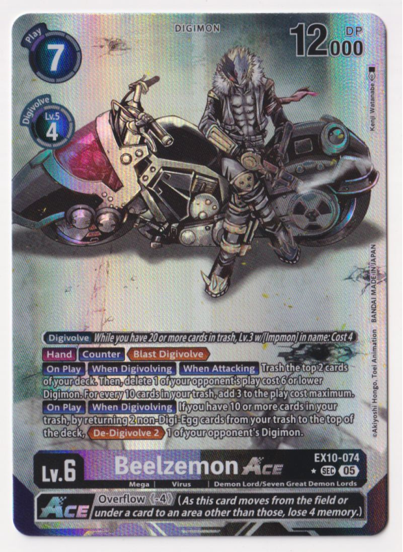 Beelzemon ACE (ALTERNATIVE ART) : EX10-074 SINISTER ORDER - Digimon Card Game Single Card Beelzemon ACE (ALTERNATIVE ART) : EX10-074 SINISTER ORDER - Digimon Card Game Single Card
