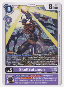 SkullSatamon single card from Digimon Card Game