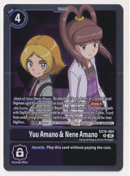 Yuu Amano & Nene Amano single card from Digimon Card Game