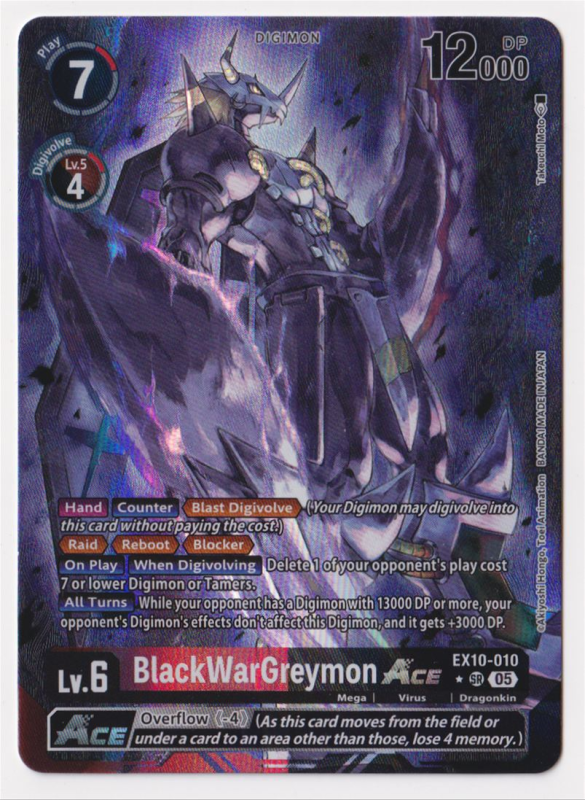 BlackWarGreymon ACE (ALTERNATIVE ART) : EX10-010 SINISTER ORDER - Digimon Card Game Single Card BlackWarGreymon ACE (ALTERNATIVE ART) : EX10-010 SINISTER ORDER - Digimon Card Game Single Card