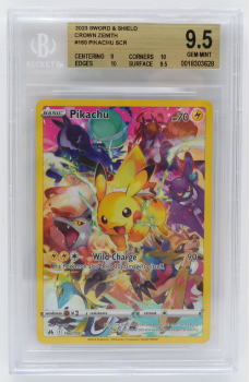 Pikachu : 160/159 CROWN ZENITH - BECKETT - 9.5 GEM MINT