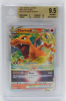 Charizard VSTAR (RARE) : 018/172 BRILLIANT STARS - BECKETT - 9.5 GEM MINT