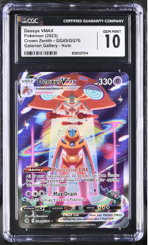 Deoxys VMAX (GALARIAN GALLERY) : GG45/GG70 CROWN ZENITH - CERTIFIED GUARANTY COMPANY Graded Card - 10 GEM MiNT