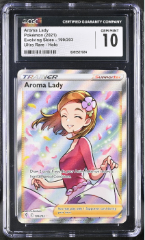 Aroma Lady (ULTRA RARE) : 199/203 EVOLVING SKIES - CERTIFIED GUARANTY COMPANY Graded Card - 10 GEM MiNT