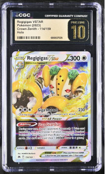 Regigigas VSTAR (HOLO) : 114/159 CROWN ZENITH - CERTIFIED GUARANTY COMPANY Graded Card - 10 PRISTINE