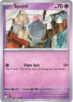 Spoink single card from Pokemon