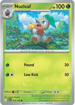 Nuzleaf single card from Pokemon